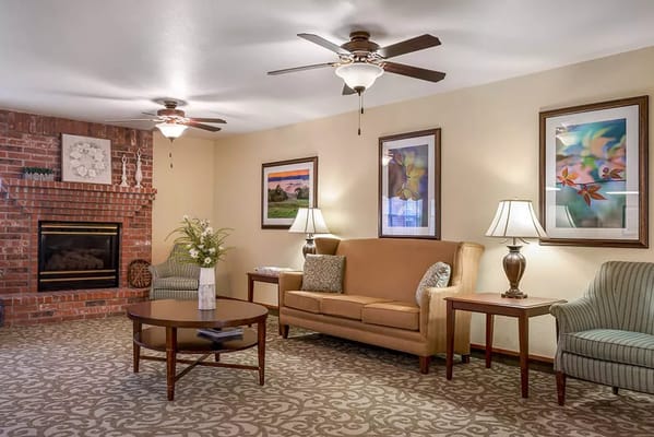 Cozy common area with seating and decor