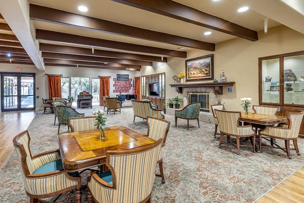 Spacious interior common area with comfortable seating