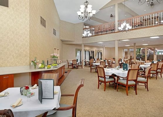 Dining room with elegant tables and decor