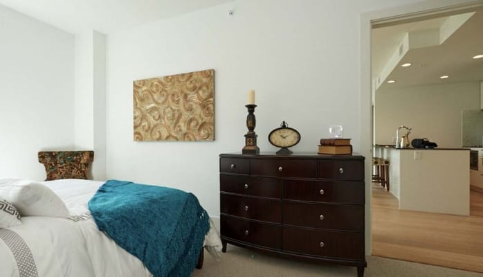 Bright interior of a private resident room
