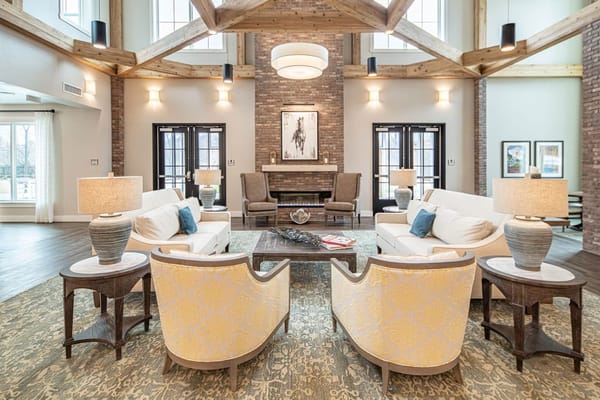 Interior view of a bright and inviting common area