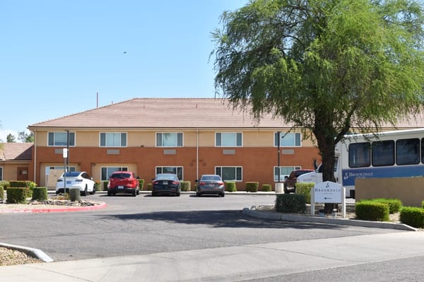 Exterior view of Brookdale Desert Ridge with parking area