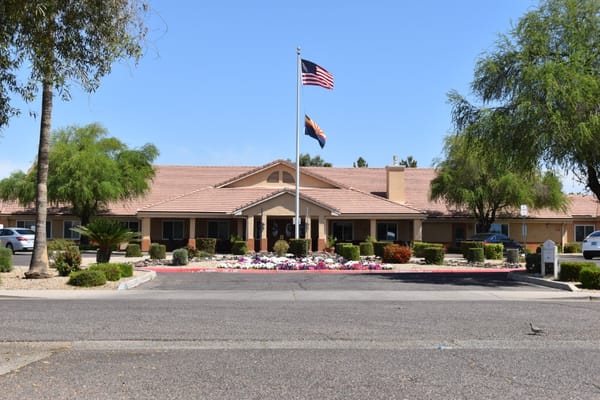 Exterior view of Brookdale Desert Ridge with landscaping