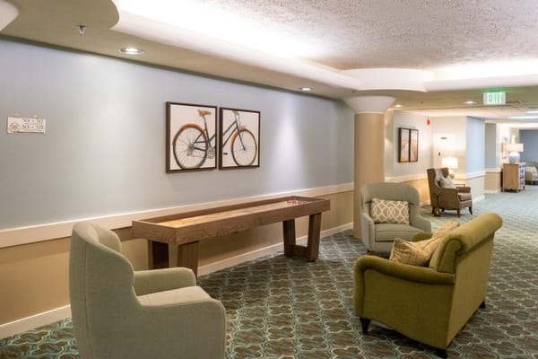 Interior common area with seating and artwork