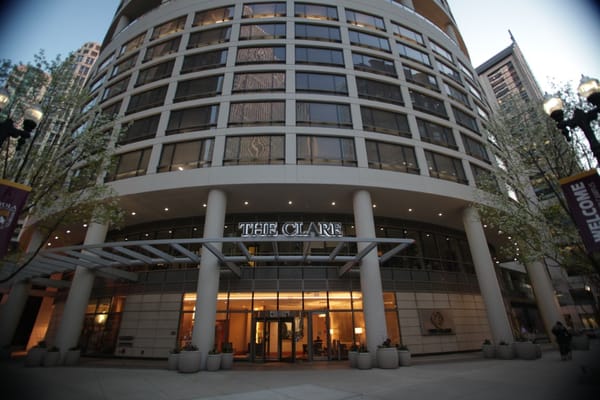 Exterior view of The Clare building entrance