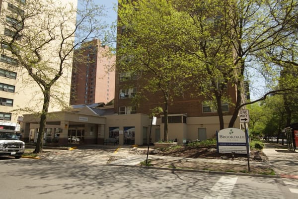 Exterior view of Brookdale Lake View facility with signage