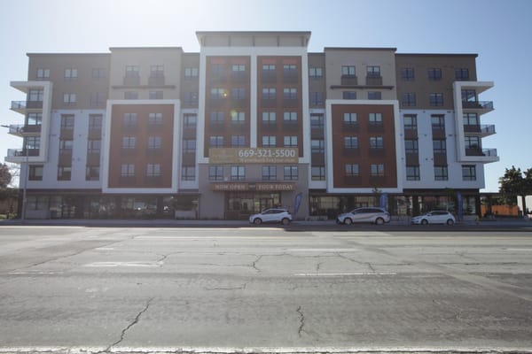 Front view of The Watermark at San Jose senior living facility.