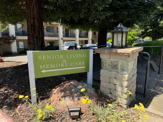 Sign for senior living and memory care facility