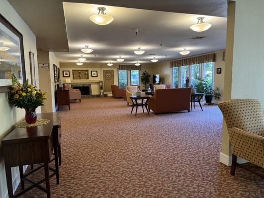 Common area with seating and natural light