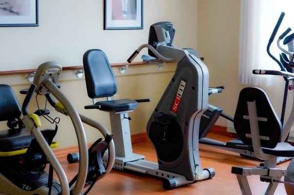 Exercise equipment in a fitness room