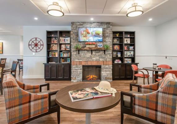 Cozy common area with seating and a television