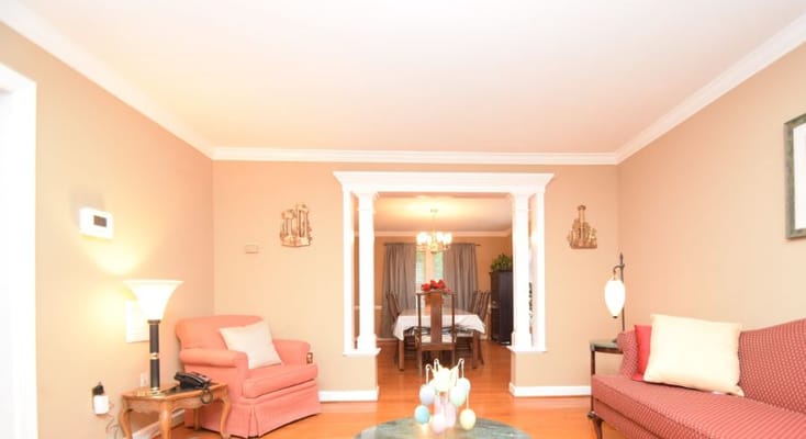 Bright living room with comfortable seating and decor