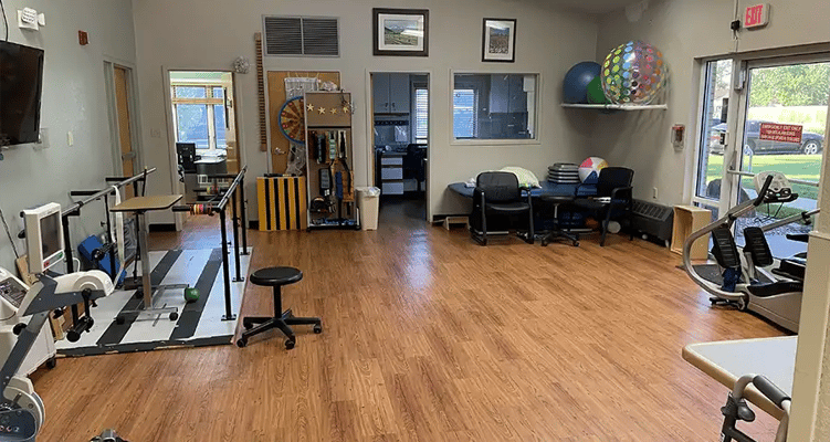 Interior view of a rehabilitation therapy room