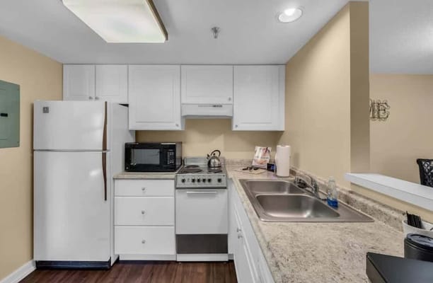 Modern kitchenette in a senior living unit