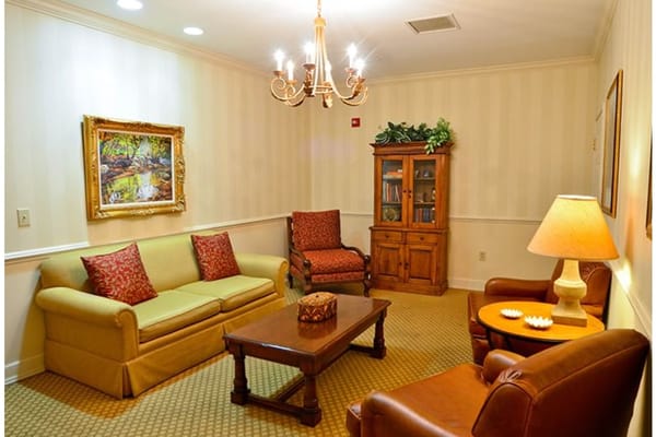 Inviting living room with comfortable seating and decorative accents
