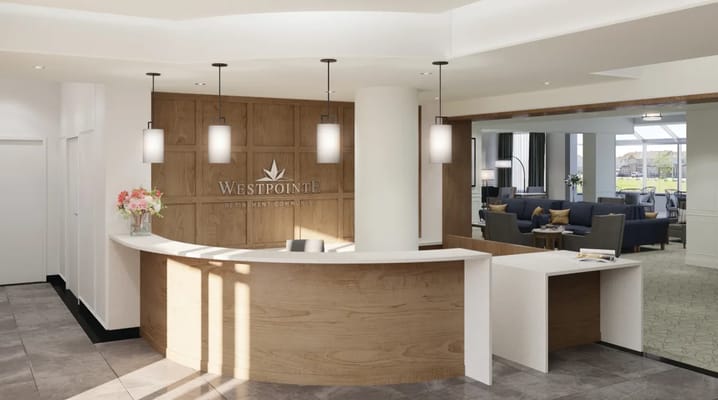 Reception area of Westpointe Retirement Community