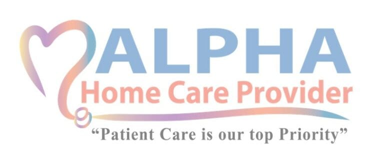 Logo of Alpha Home Care Provider with tagline