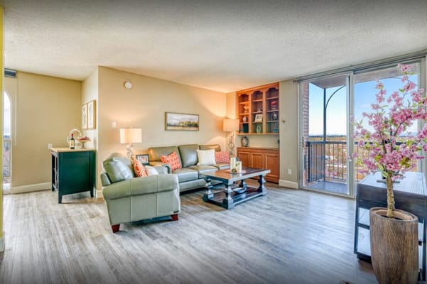 Bright interior of a comfortable lounge area