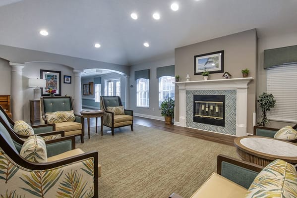 Bright common area with comfortable seating