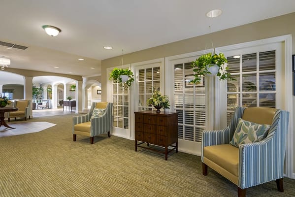 Common area with seating and plants