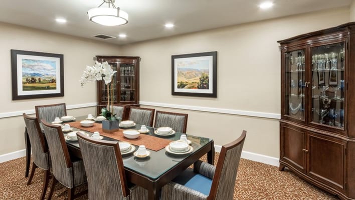 Elegant dining room set for a meal