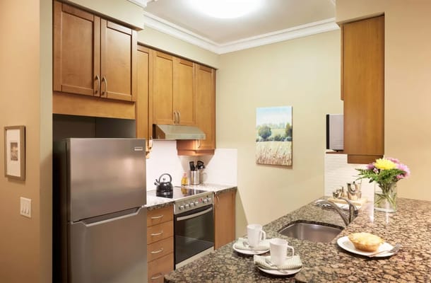 Well-equipped kitchen in a resident unit