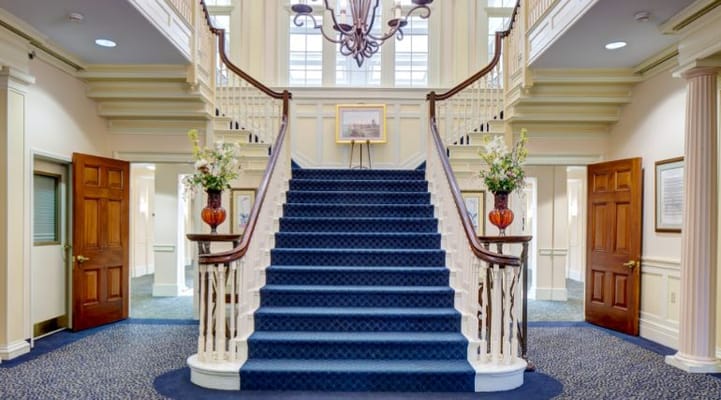 Elegant interior staircase with decorative features