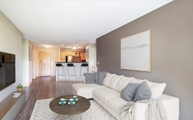 Cozy interior of a living room with modern furniture
