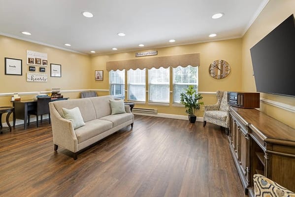 Cozy common area in a senior living facility