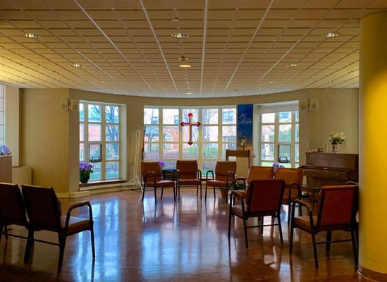 Common area with chairs and sunlight