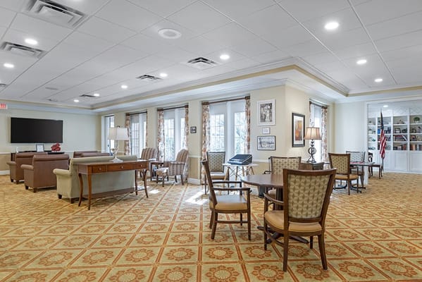 Common area with seating and natural light