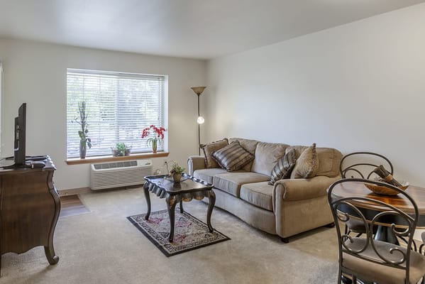Cozy living room in a senior living facility