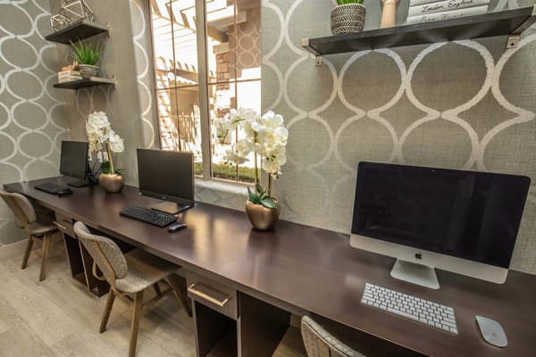 Interior view of a computer station in a common area