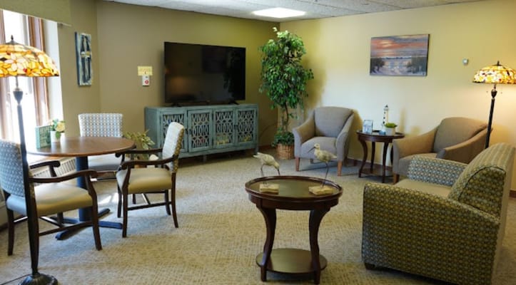 Cozy common area with seating and decor