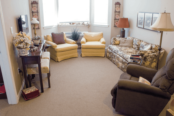 Cozy common area with comfortable seating and decor