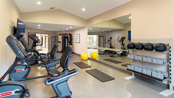 Interior view of a well-equipped fitness room