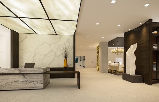 Modern reception area with stylish decor