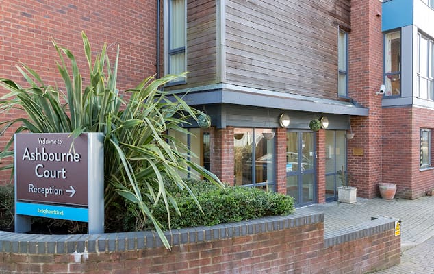 Facility sign outside Ashbourne Court Care Home