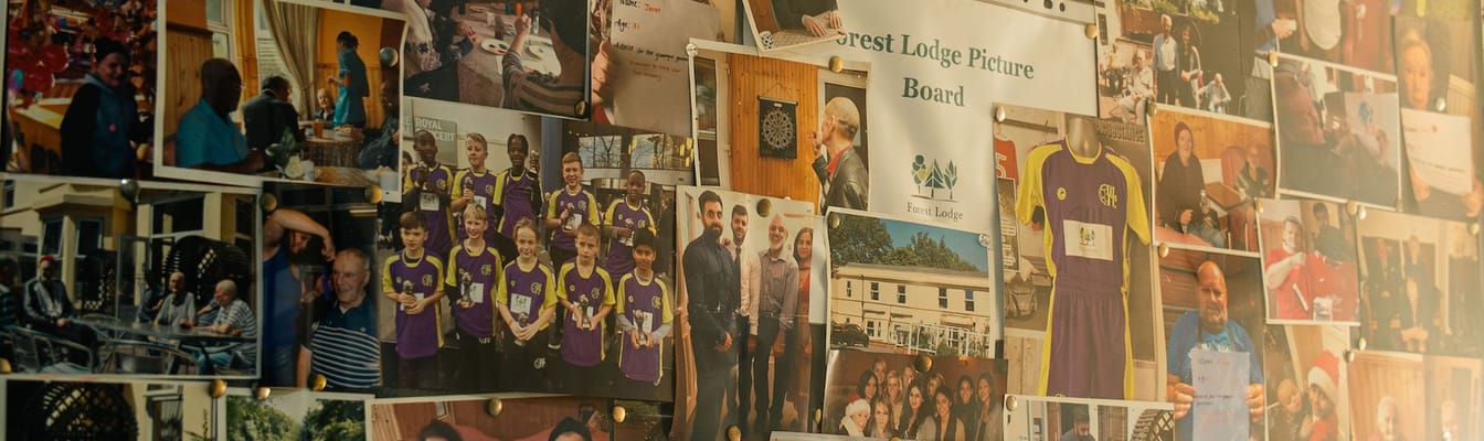 Collage of residents and staff celebrating events