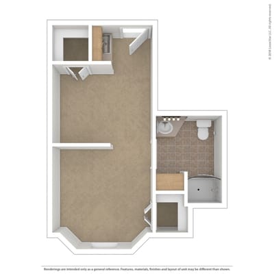 Architectural floor plan of a unit layout