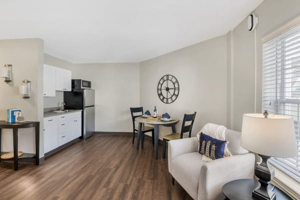 Cozy resident room with dining space