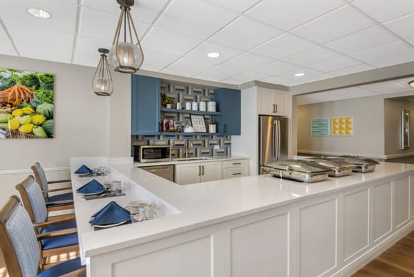 Bright dining area with a modern kitchen design