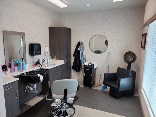 Hair salon inside a senior living facility