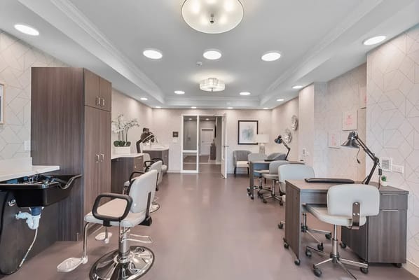 Interior view of a beauty salon in the facility