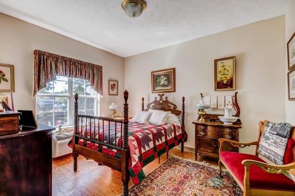 Cozy interior view of a resident's bedroom