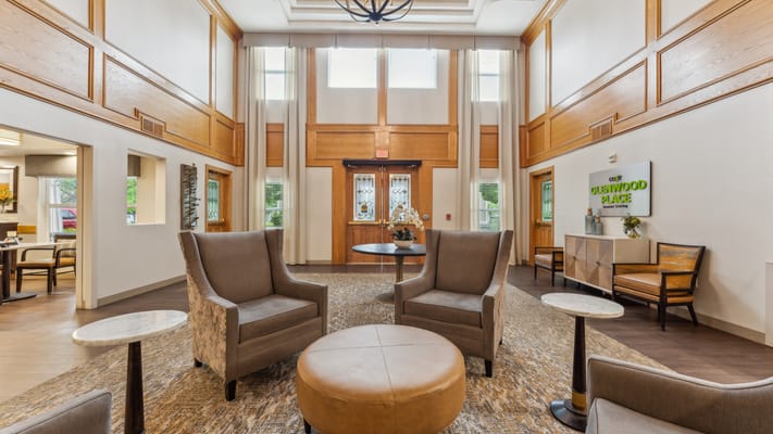 Bright common area with comfortable seating