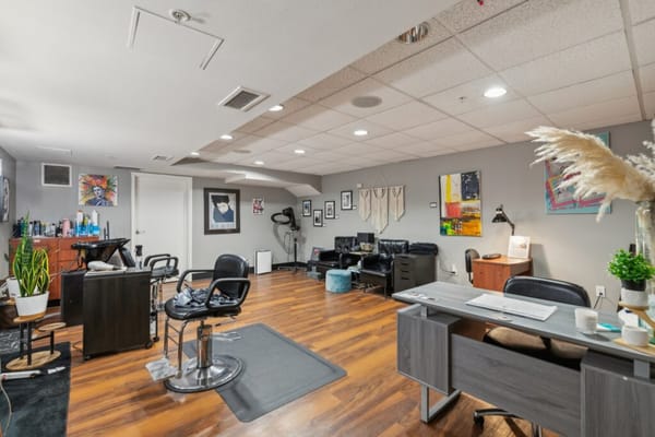 Interior of a hair salon within the facility