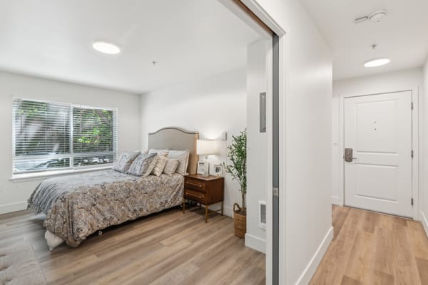 Cozy bedroom in a senior living facility