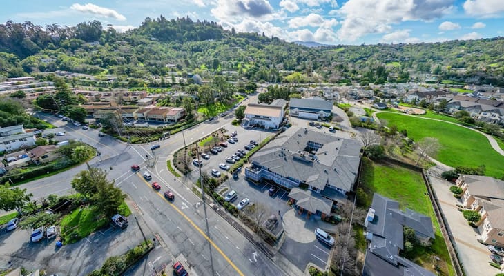 Aerial view of the Cogir of San Rafael facility and surrounding area