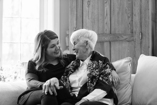 A caregiver sharing a moment with a resident